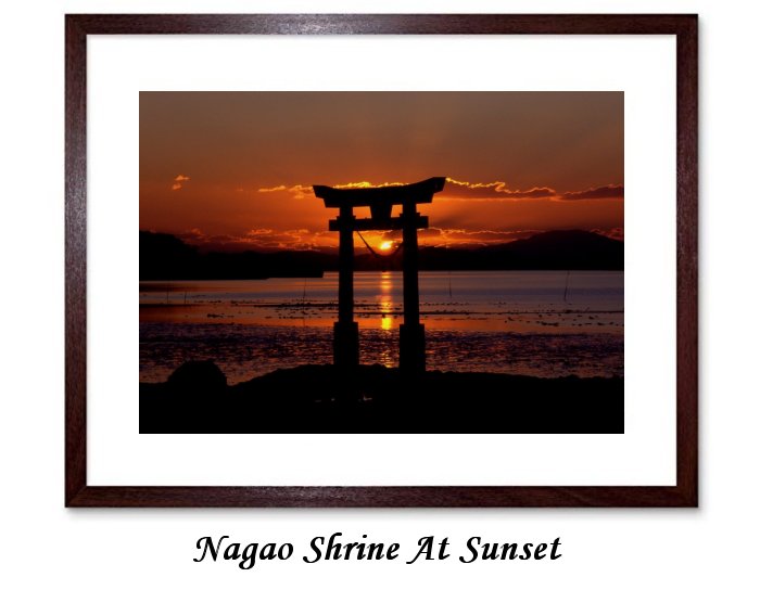 Sunset Shrine Sea Sky Nagao Shrine Water Light